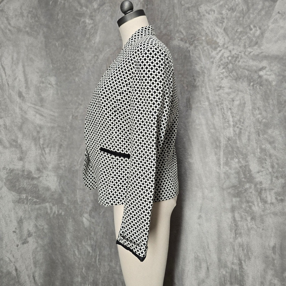 Mosaic & Co Womens XL Geometric Open Front Blazer Jacket Career Office Modern - Picture 2 of 12